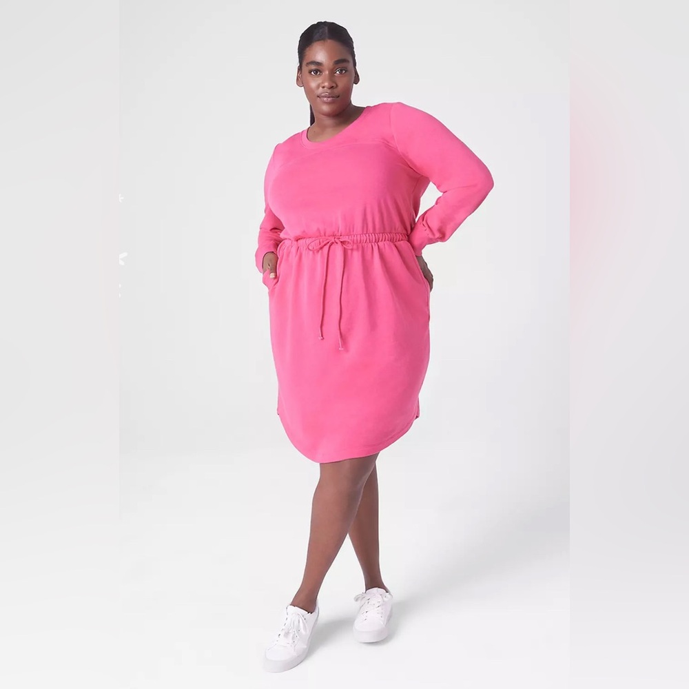 Livi Bright Pink Sweatshirt Dress
